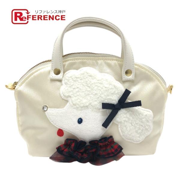 未使用  ファミリア ビビィコラボ カバン ミニバッグ プードル リボン Bibiy×ファミリア ハ...