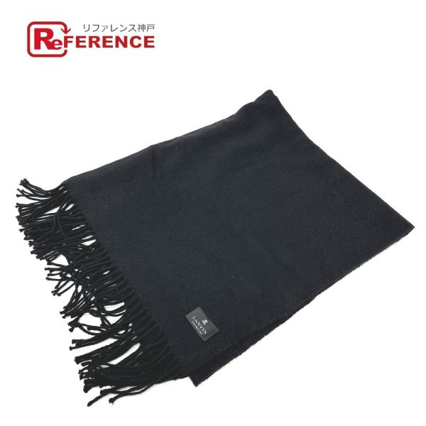 新品同様 LANVIN ランバン 大判 ストール アパレル小物 ショール ブラック レディース【中古...