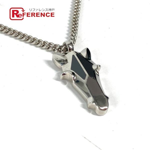 HERMES エルメス デストリエ ホースヘッド アクセサリー チェーン ネックレス シルバー メン...