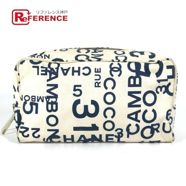 CHANEL シャネル ポーチ クラッチバッグ カバン ポーチ バイシーライン ポーチ ホワイト レ...