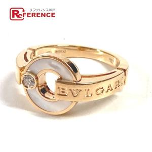 BVLGARI ブルガリ オープンワーク ブルガリブルガリ ロゴ アクセサリー マザーオブパール ダイヤ リング・指輪 ピンクゴールド 【中古】