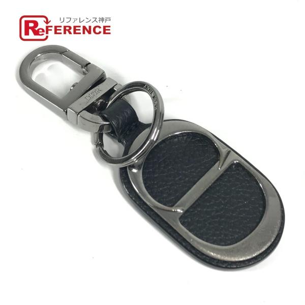 Dior ディオール CD ロゴ バッグチャーム　キーリング キーホルダー ブラック レディース【中...