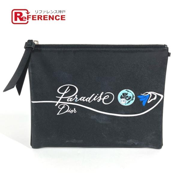 Dior ディオール ロゴ カバン セカンドバッグ ポーチ クラッチバッグ ブラック ユニセックス【...