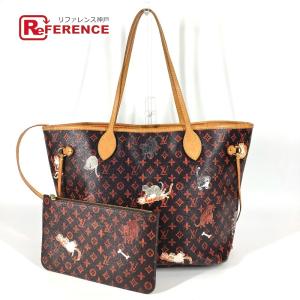 LOUIS VUITTON ルイヴィトン M44441 ネヴァーフルMM ショルダーバッグ 肩掛け ポーチ付き ネコ 猫 キャットグラム トートバッグ【中古】