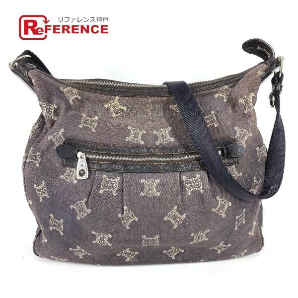 CELINE セリーヌ マカダム ロゴ カバン 斜め掛け  ショルダーバッグ ネイビー ユニセックス...