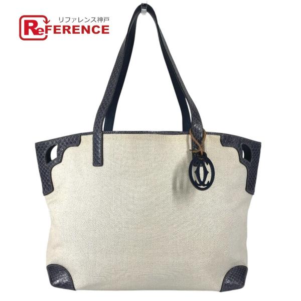 CARTIER カルティエ マルチェロ ロゴ 肩掛け カバン トートバッグ チャーム付き ショルダー...