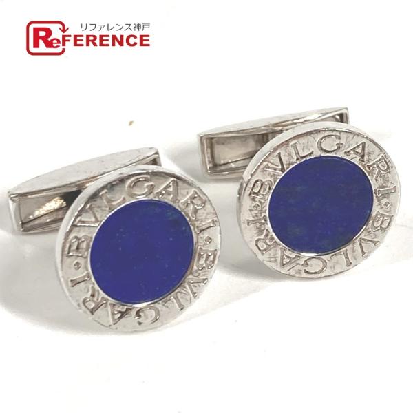 BVLGARI ブルガリ ラピスラズリ ロゴ アクセサリー カフス シルバー メンズ【中古】