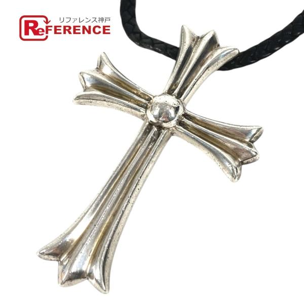 CHROME HEARTS クロムハーツ CH クロス ラージ チョーカー ペンダント 革紐 アクセ...