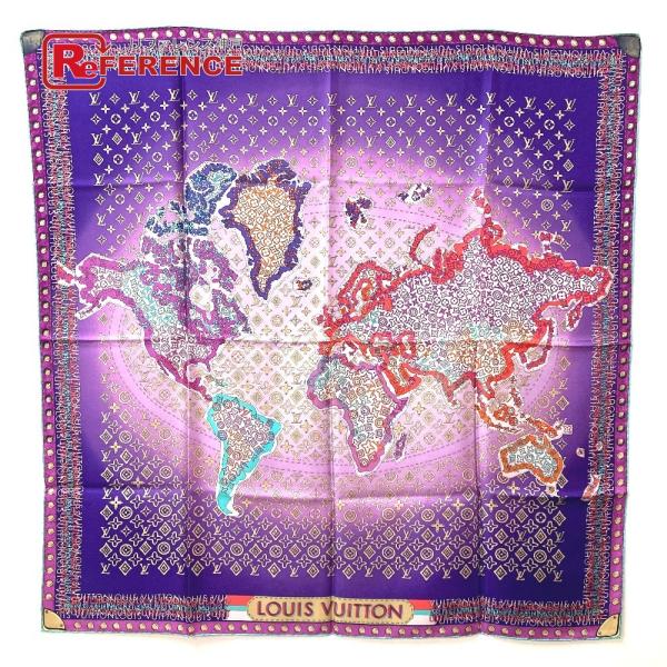 LOUIS VUITTON ルイヴィトン モノグラム 総柄 スカーフ パープル レディース【中古】