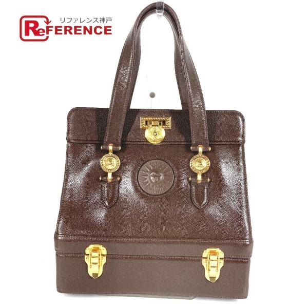 VERSACE ヴェルサーチ サンバースト カバン ２段 バニティ BOX ボックス バニティバッグ...