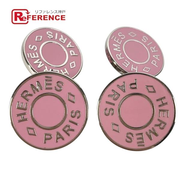 HERMES エルメス セリエ ロゴ カフス アクセサリー カフリンクス ボタン カフス シルバー ...