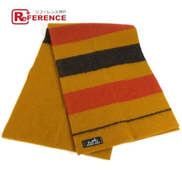 HERMES エルメス ロカバール マフラー イエロー ユニセックス【中古】