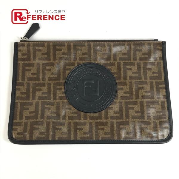 FENDI フェンディ 7N0078 ズッカ ロゴ カバン ポーチ セカンドバッグ クラッチバッグ ...
