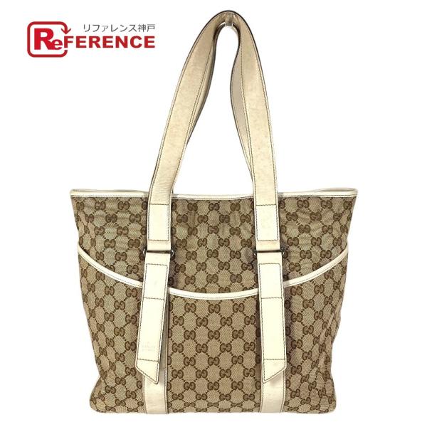 GUCCI グッチ 145971 GG ロゴ 肩掛け カバン トートバッグ ショルダーバッグ ホワイ...