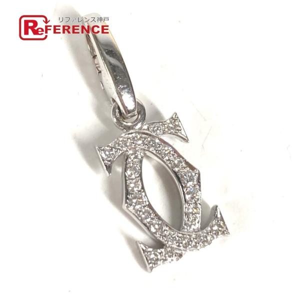 美品 CARTIER カルティエ 2C チャーム 750 ダイヤモンド アクセサリー ジュエリー ネ...