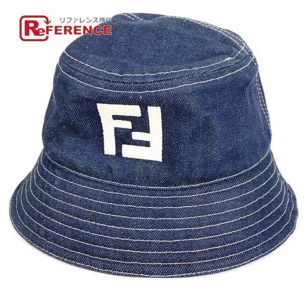 新品同様 FENDI フェンディ FXQ958 ロゴ ハット帽 帽子 バケットハット ボブハット デ...