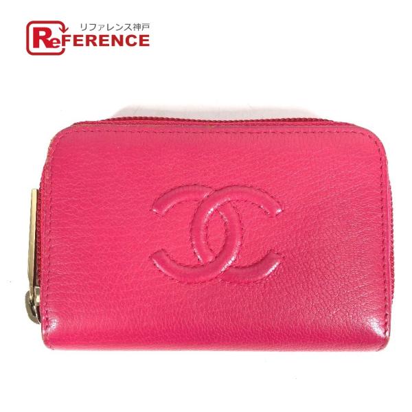CHANEL シャネル CC ココマーク ロゴ  財布 小銭入れ ラウンドファスナー コインケース ...