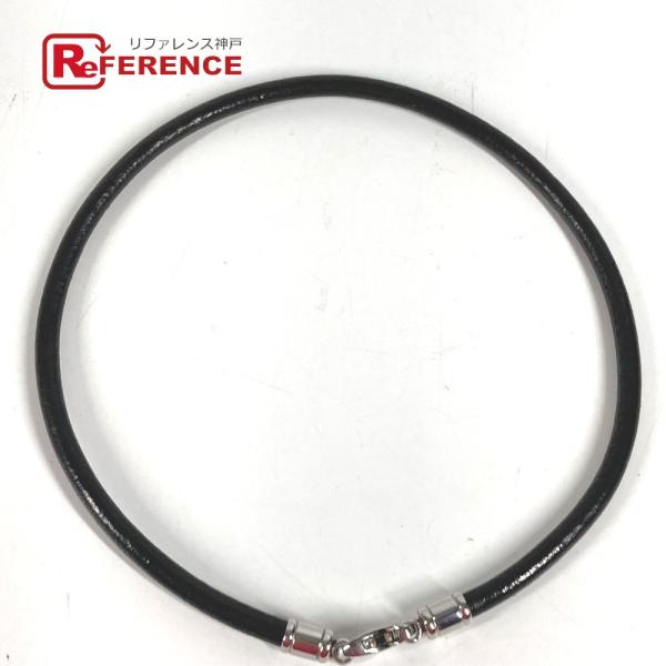 BVLGARI ブルガリ チョーカー アクセサリー 革 ネックレス ブラック ユニセックス【中古】