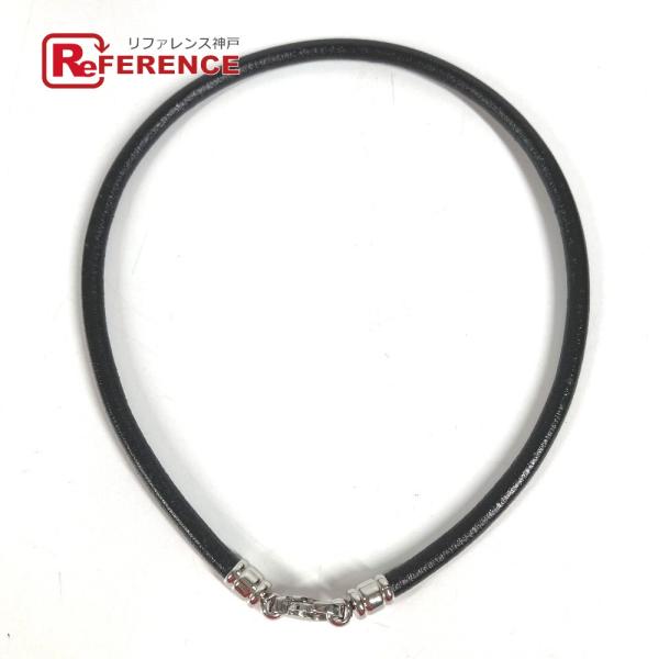 BVLGARI ブルガリ チョーカー アクセサリー 革 ネックレス ブラック ユニセックス【中古】