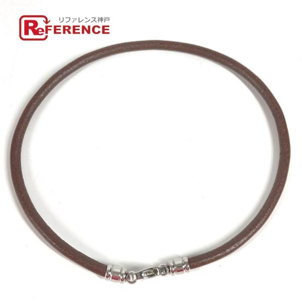 BVLGARI ブルガリ チョーカー アクセサリー 革 ネックレス ブラウン ユニセックス【中古】