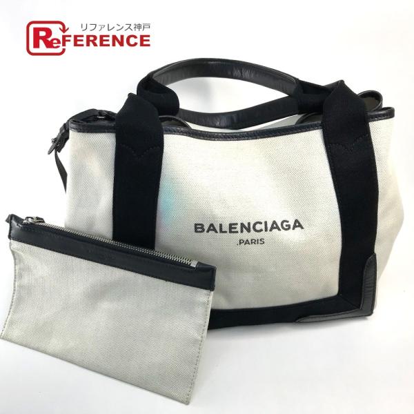 BALENCIAGA バレンシアガ 339933 カバS ロゴ トートバッグ ハンドバッグ キャンバ...