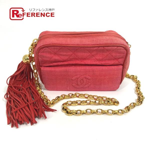 CHANEL シャネル CC ココマーク マトラッセ キルティング フリンジ タッセル ショルダーバ...