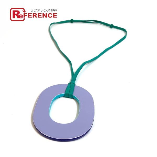 HERMES エルメス イスムピグマンGM ウッド ペンダント ネックレス ラッカー キュラソー/パ...