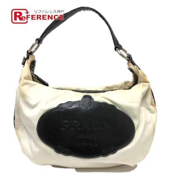 PRADA プラダ ロゴ ワンショルダー ショルダーバッグ ナイロン ホワイト レディース【中古】