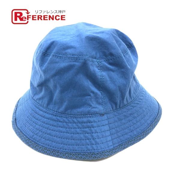 FENDI フェンディ FSQ104 ズッキーノ バケットハット 帽子 ロゴ ハット コットン ネイ...