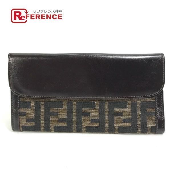 FENDI フェンディ 2804-01339 ズッカ 札入れ Wホック 長財布 キャンバス/レザー ...
