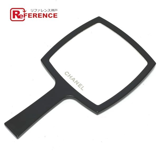 CHANEL シャネル 手鏡 ミラー ノベルティ CC ココマーク 鏡 ブラック レディース【中古】