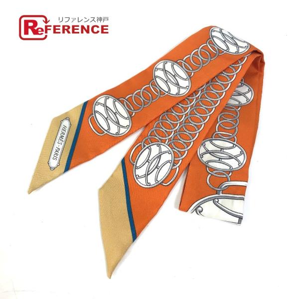 HERMES エルメス ツイリー リフト・プロフィール スカーフ オレンジ レディース【中古】