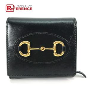 GUCCI グッチ 621891 ホースビット ミディアムウォレット 2つ折り財布 ブラック レディース【中古】｜reference