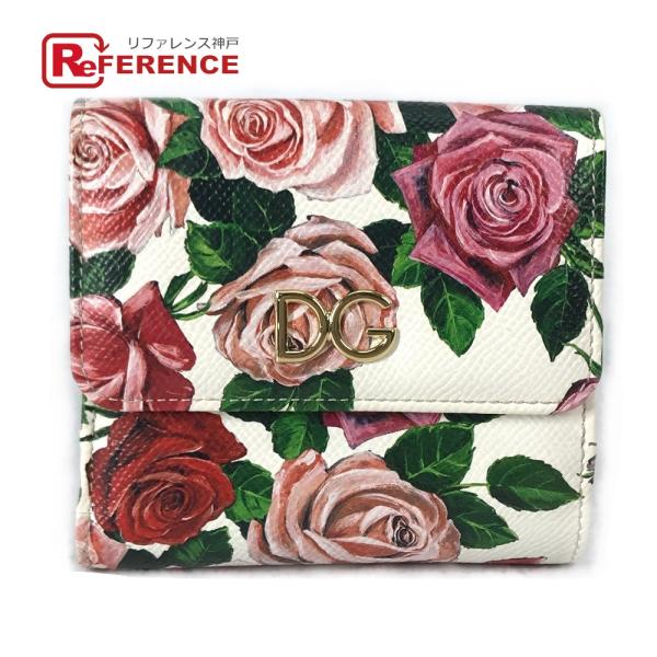 未使用 DOLCE&amp;GABBANA ドルチェアンドガッバーナ DGロゴ コンパクトウォレット 花柄 ...