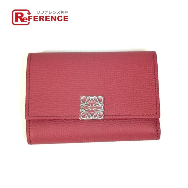 未使用 LOEWE ロエベ トライフォールド ウォレット コンパクト アナグラム 3つ折り財布 ピン...