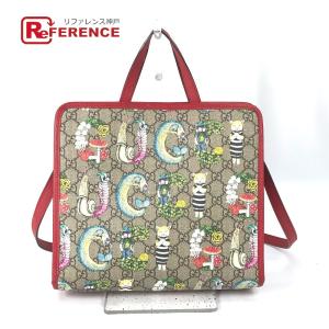 GUCCI グッチ 612992 チルドレンズ キャット 猫 2WAY ショルダーバッグ 斜め掛け GG ヒグチユウコ ハンドバッグ ベージュ キッズ【中古】｜reference