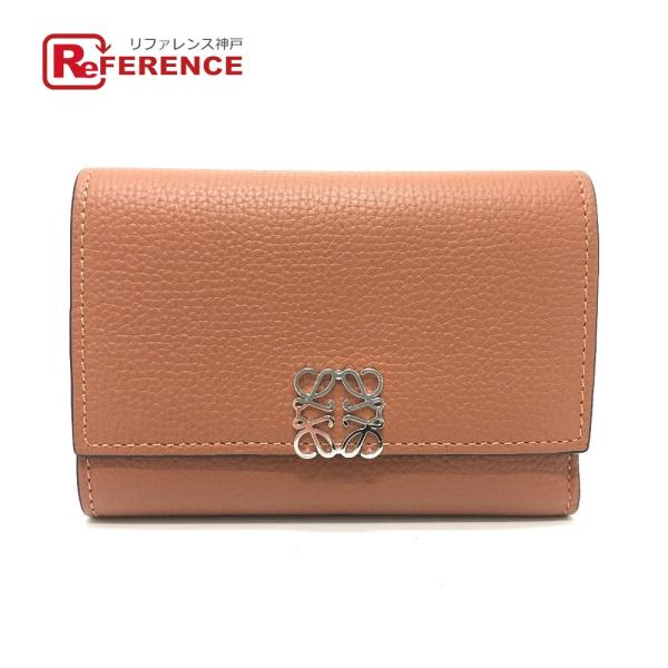 LOEWE ロエベ バーティカル ウォレット スモール コンパクト アナグラム 3つ折り財布 ブラウ...