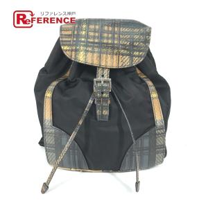 PRADA プラダ バックパック V164 ナイロン レザー ネロ リュックサック