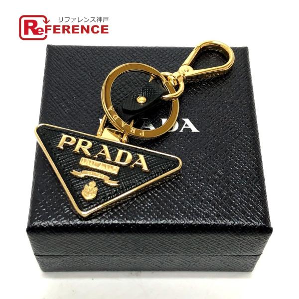 PRADA プラダ 1PP128 053 三角ロゴ プレート トライアングルロゴ キーリング ブラッ...