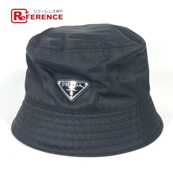 未使用 PRADA プラダ 1HC137 トライアングルロゴ 三角ロゴ プレート ハット帽 帽子 バ...