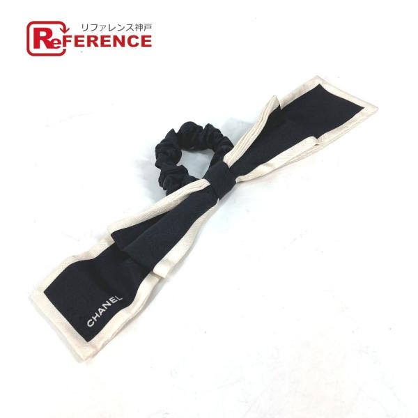 CHANEL シャネル リボン りぼん バイカラー シュシュ 髪飾り　 ヘアアクセサリー  ヘアゴム...
