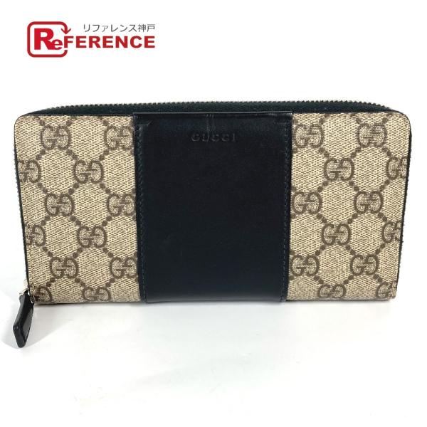 GUCCI グッチ 451249 ロングウォレット ラウンドファスナー GGスプリーム 長財布 ベー...
