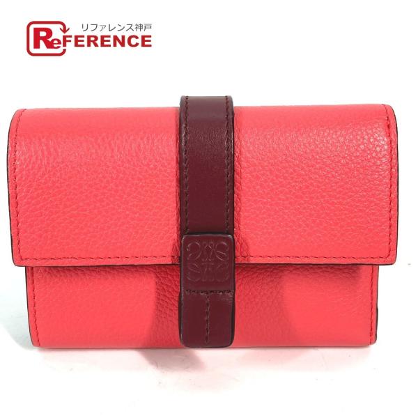 美品 LOEWE ロエベ アナグラム スモール バーティカルウォレット コンパクトウォレット バイカ...