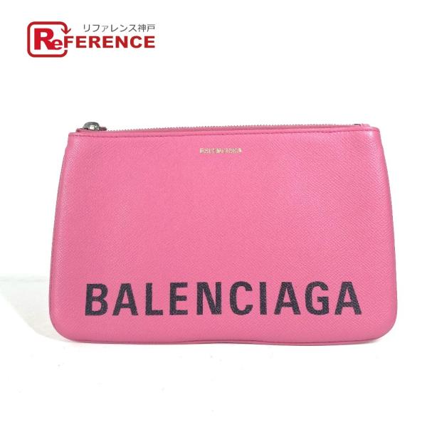 美品 BALENCIAGA バレンシアガ 545773 VILLE ヴィル ポーチ カバン ロゴ ク...