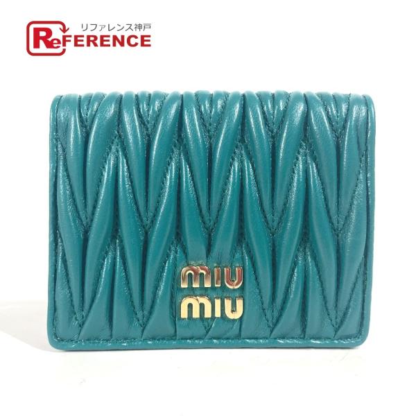 未使用 MIUMIU ミュウミュウ 5MV204 マテラッセ コンパクトウォレット ロゴ 2つ折り財...