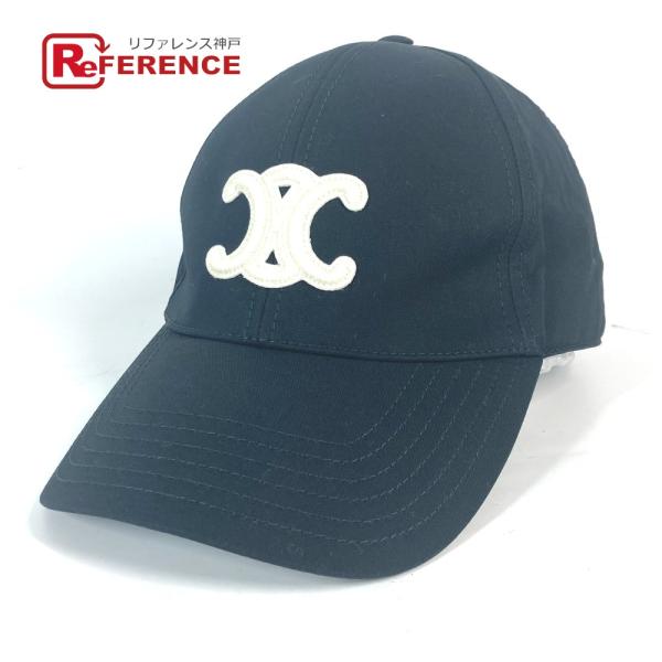 美品 CELINE セリーヌ 2AUT6969P トリオンフ 帽子 キャップ帽 ベースボール ロゴ ...