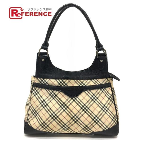 BURBERRY バーバリー ノヴァチェック トート セミショルダーバッグ 通学 PVC/レザー レ...