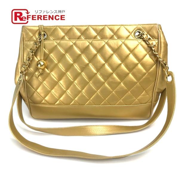 CHANEL シャネル ココボール マトラッセ チェーントート ショルダーバッグ  レディース ゴー...