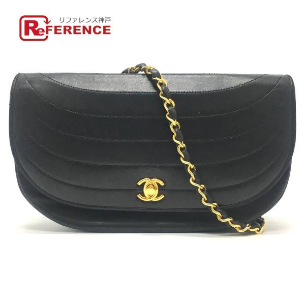 CHANEL シャネル ステッチ ココマーク チェーンバッグ ショルダーバッグ ラムスキン レディー...