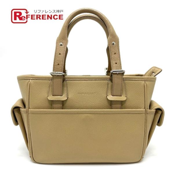 BURBERRY バーバリー ロゴ サイドポケット トートバッグ ハンドバッグ 通学 レザー レディ...